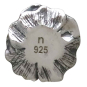 Sterling Silver Poppy Solderable Charm 11x11mm Back View