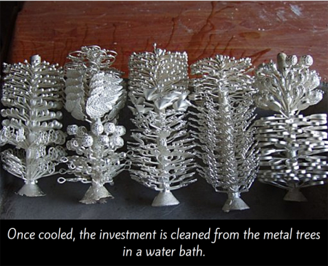 Metal Trees with charms on them