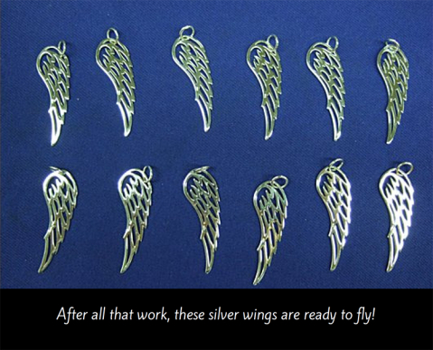 Sterling Silver Angel Wing Charms