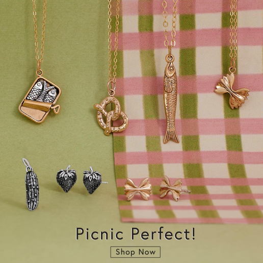 Nina Designs Picnic Jewelry Collection – whimsical foodie-inspired charms and earrings