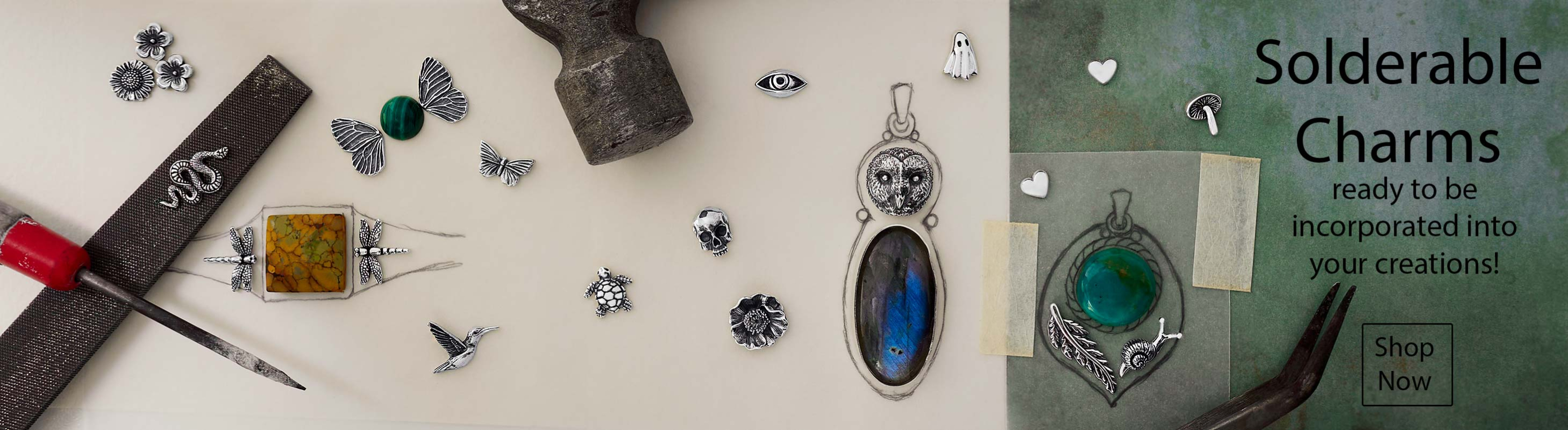 Nina Designs Solderable Charms ready to be incorporated into your creations!