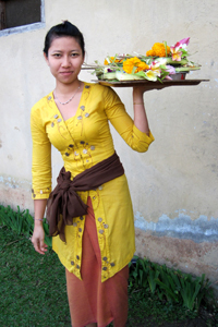 Balinese Woman with Offering Plater