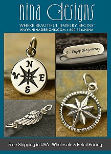Sterling Silver Compass and Journey Charms