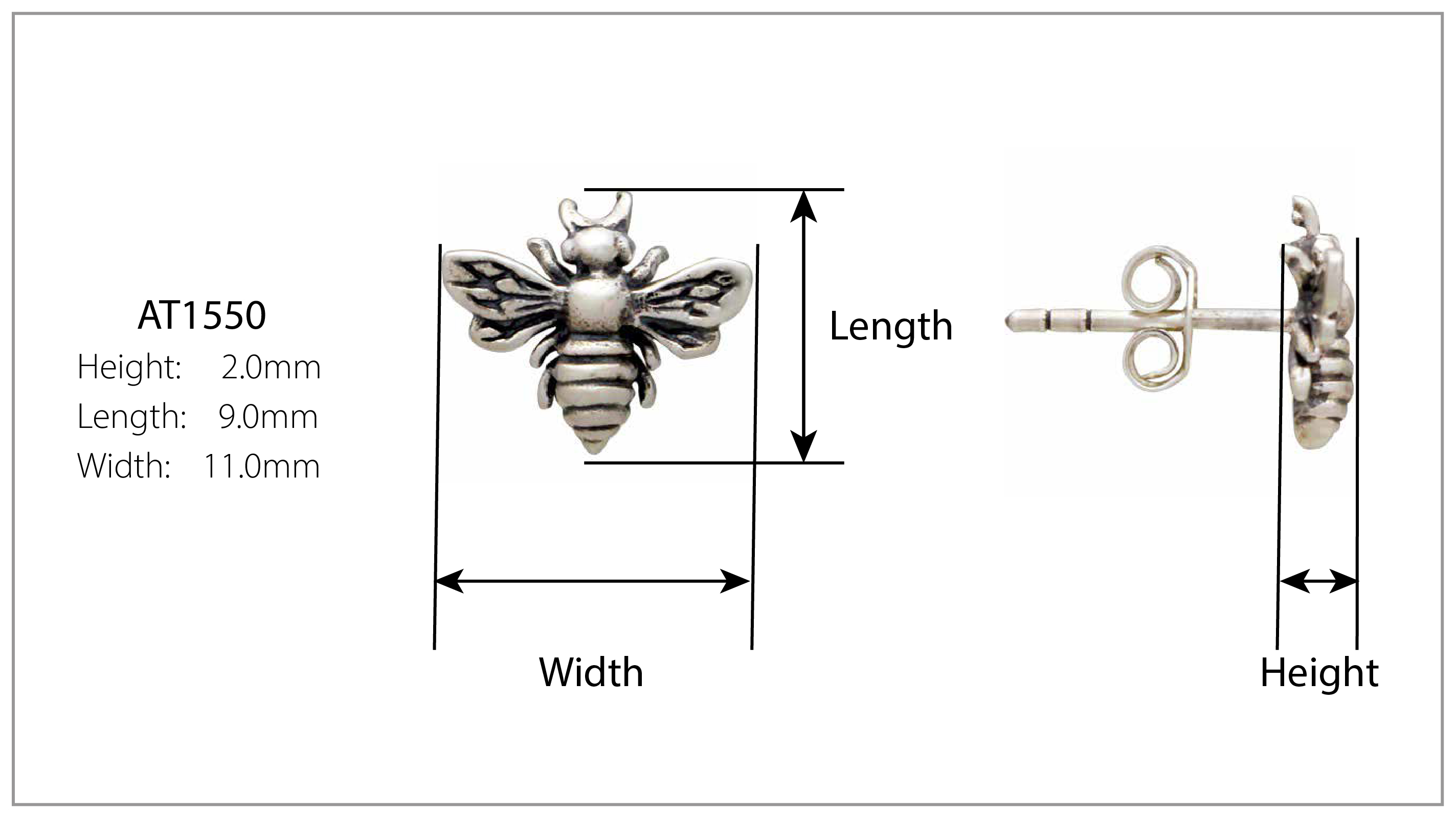 how we measure post earrings