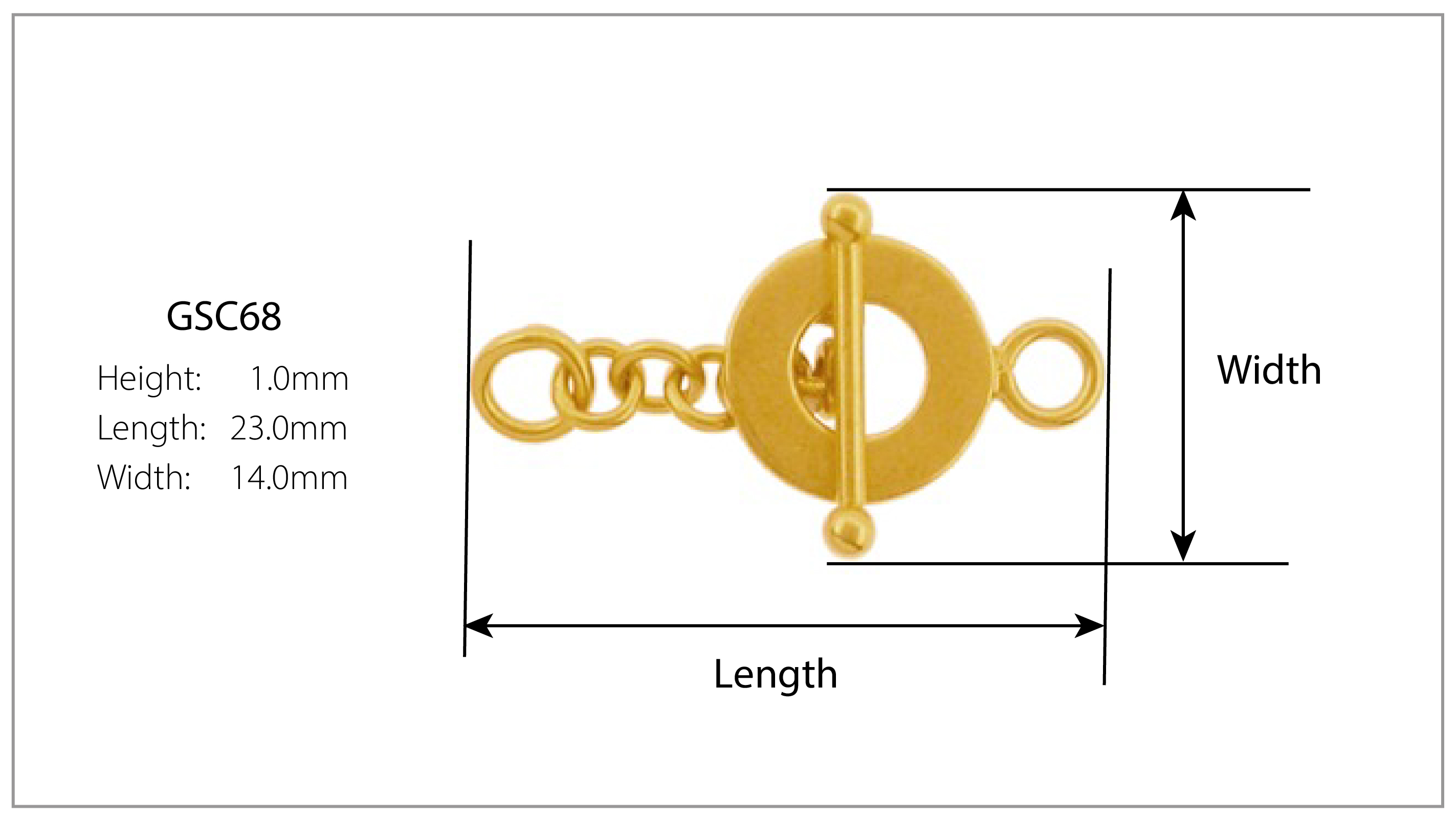 How we measure toggle clasps