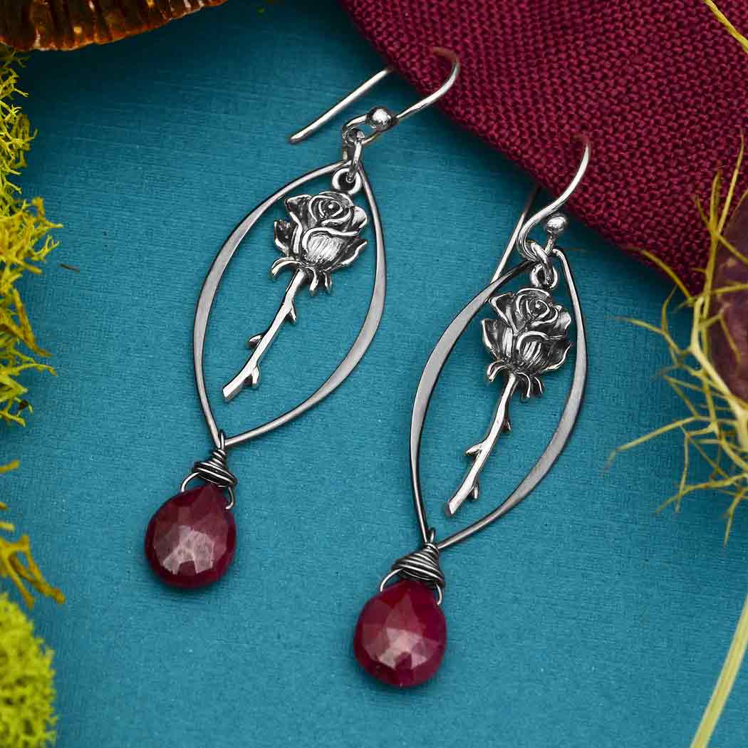 Broken Curse Rose Earrings