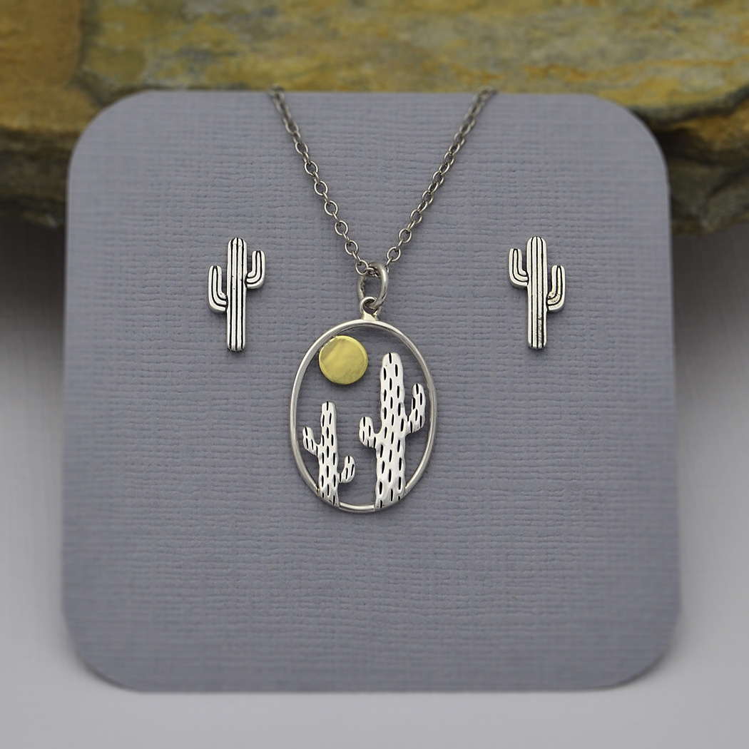 Cactus Charm Jewelry Set