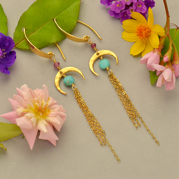 DIY Golden Moon Earrings design idea