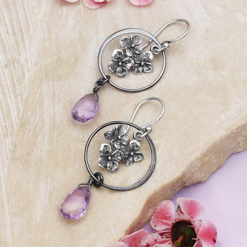 Hydrangea drop earrings parts list