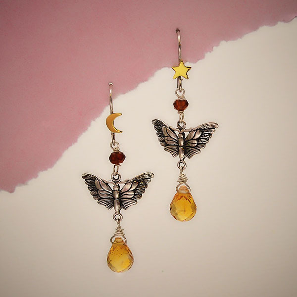 Midnight Moth Earrings