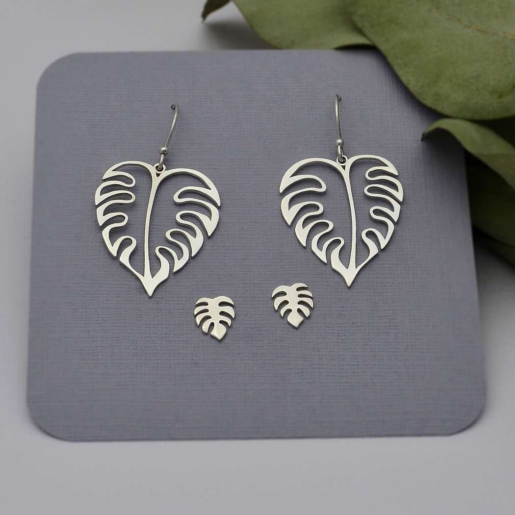 Monstera Earrings Two Ways