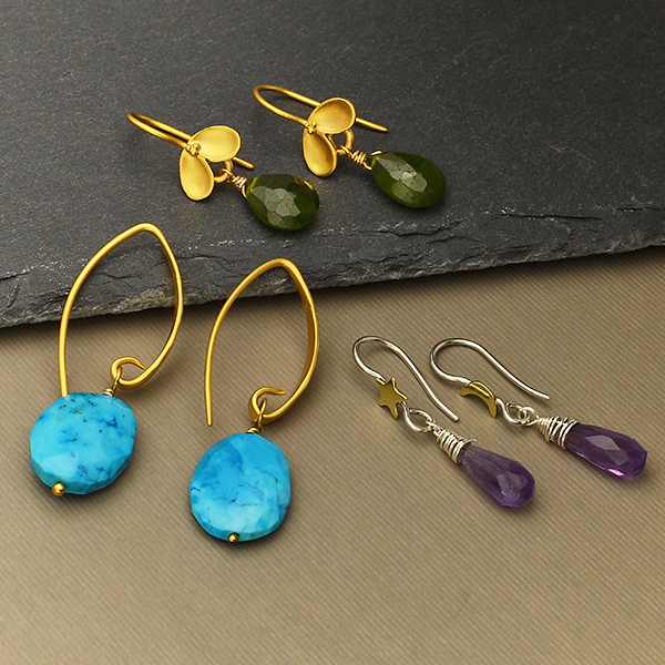 Put a Gem On It - Gold Earrings