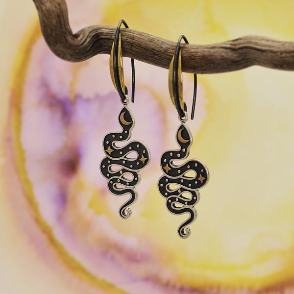 Serpent's Night Earrings