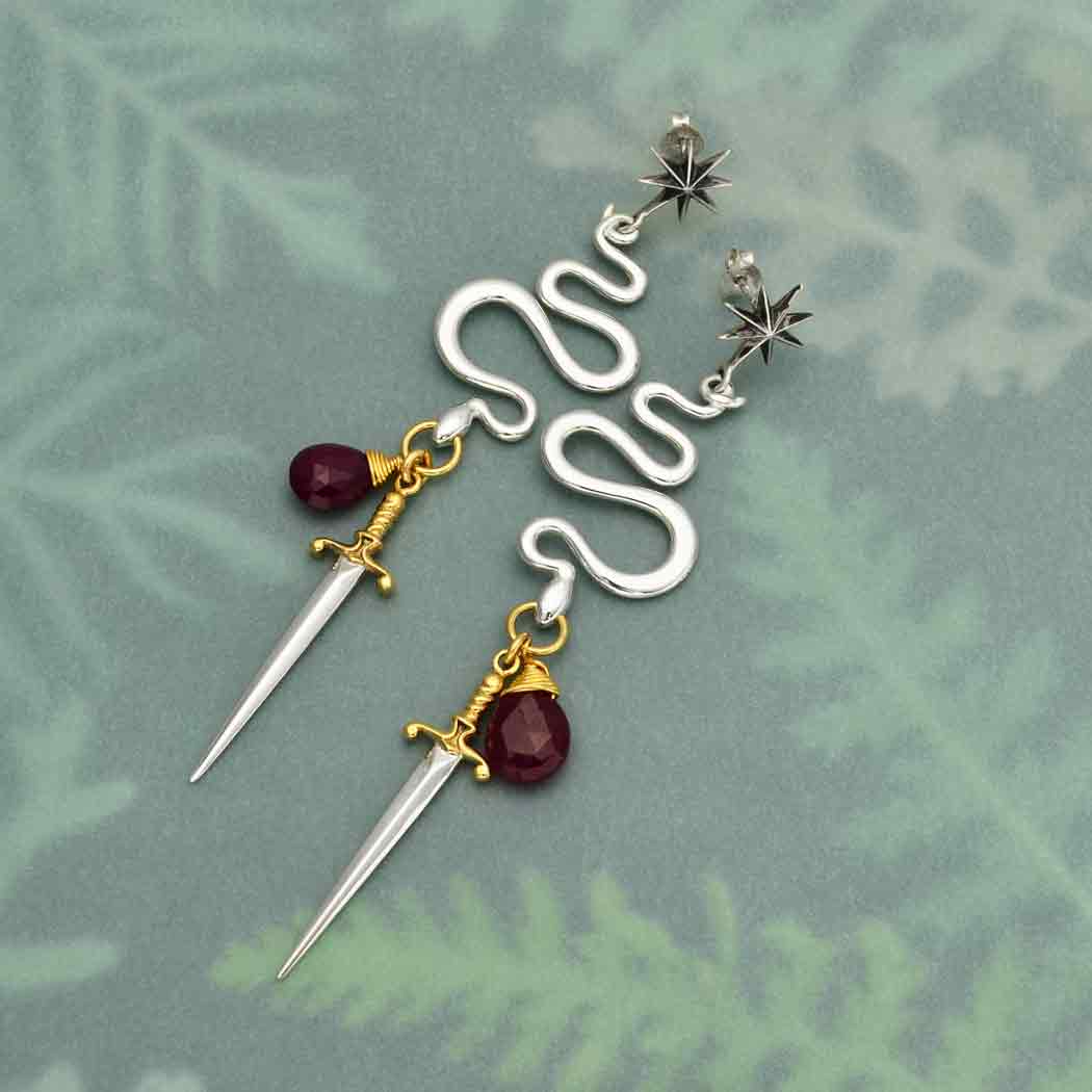 Serpent and Sword Earrings parts list