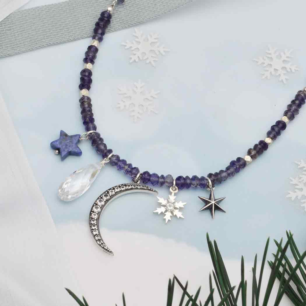 Midnight Snowflake Necklace