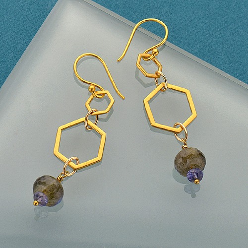 Golden Geode Earrings design idea
