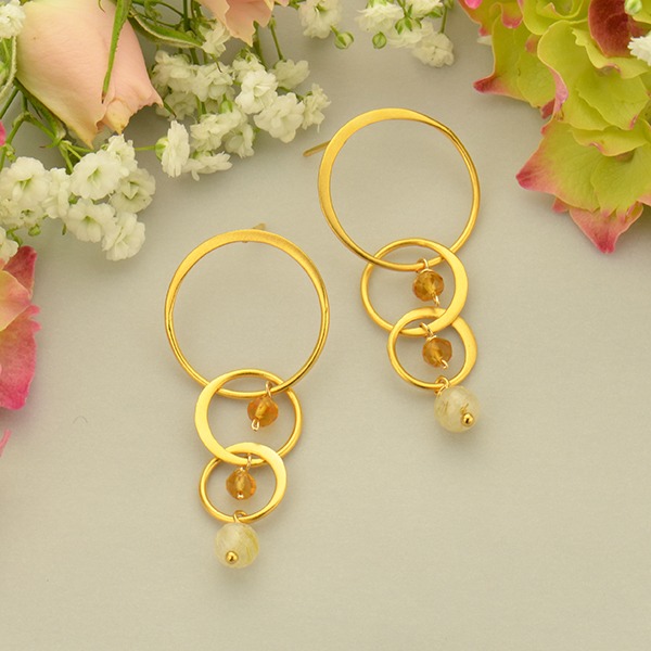Golden Rings Earring design idea