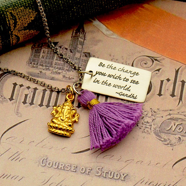 DIY for Make Changes and Remove Obstacles tassel charm necklace
