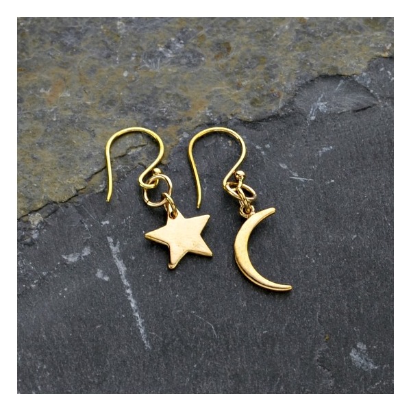 Parts List for Moon and Star Earrings