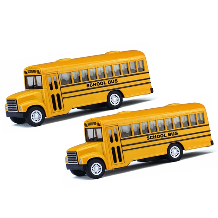 KINSMART - SCHOOL BUS, 12 PCS DISPLAY Circle Import