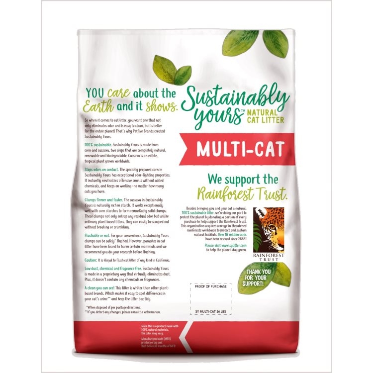 SUSTAINABLY Yours Multi-Cat Litter 26lb
