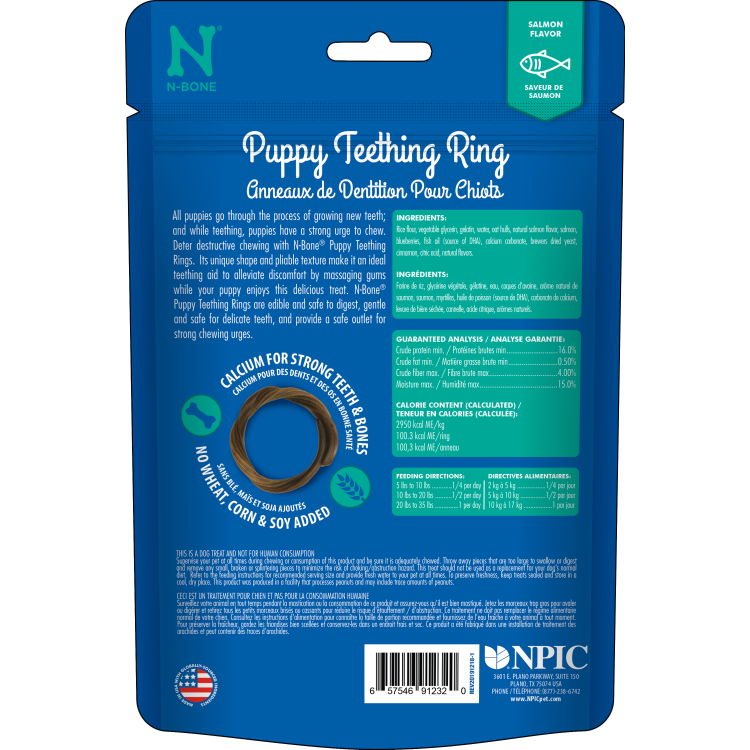 N-BONE Puppy Teething Ring Salmon 6pk