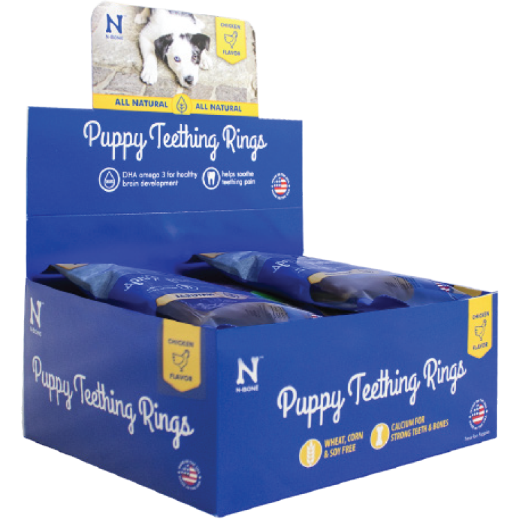 N-BONE Puppy Teething Ring Chicken Flavor Single 34g