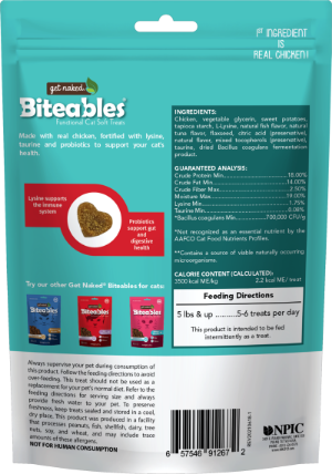 GET Naked Cat Essential Health Plus Biteables SoftTreats 85g