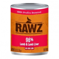 RAWZ Dog 96% Lamb and Lamb Liver Pate 12/354g