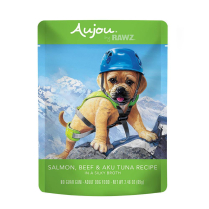RAWZ AUJOU Dog Salmon, Beef N Aku Tuna 8/2.46oz