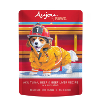 RAWZ AUJOU Dog Aku Tuna, Beef N Beef Liver 8/2.46oz