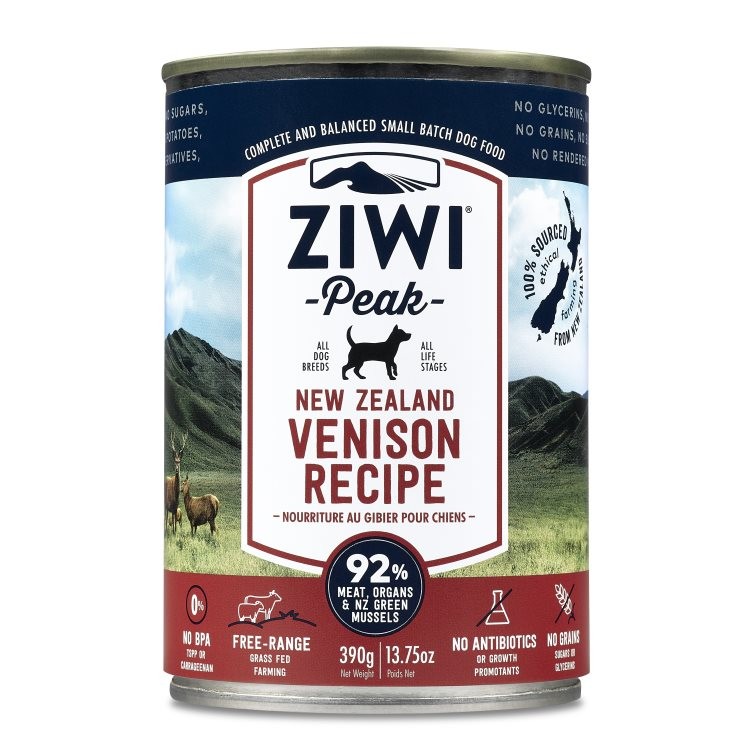 ZIWI Peak Dog Venison 12/390g (MDISC) Maddies Natural Pet Products