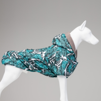 LINDODOGS Aqua Black Polar Fleece Raincoat Size 8