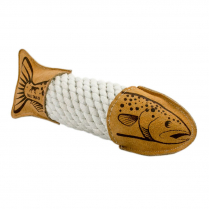 TALL TAILS 15" Natural Leather & Rope Trout Toy