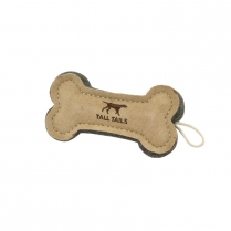 TALL TAILS 6" Natural Leather & Wool Bone Toy - NATURAL