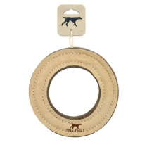 TALL TAILS 7" Natural Leather & Wool Ring Toy - NATURAL
