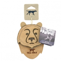 TALL TAILS 4" Natural Leather Bear Toy - NATURAL