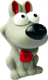 BUDZ Latex Dog Toy Mini Dog Squeaker 3.5" GREY