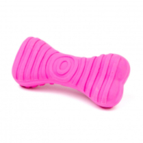 BUDZ Latex Dog Toy Bone Squeaker 4.3" PURPLE
