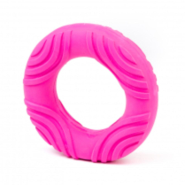 BUDZ Latex Dog Toy Ring Squeaker 5.3" PURPLE