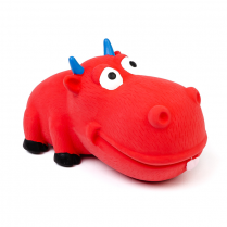 BUDZ Latex Dog Toy Big Snout Bull Squeaker 7" RED