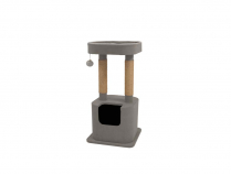 BUDZ Cat Tree Soho Small with Condo GREY 15.7"x15.7"x31.5"