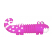 BUDZ Latex Dog Toy with Squeaker LIZZARD PINK 8"