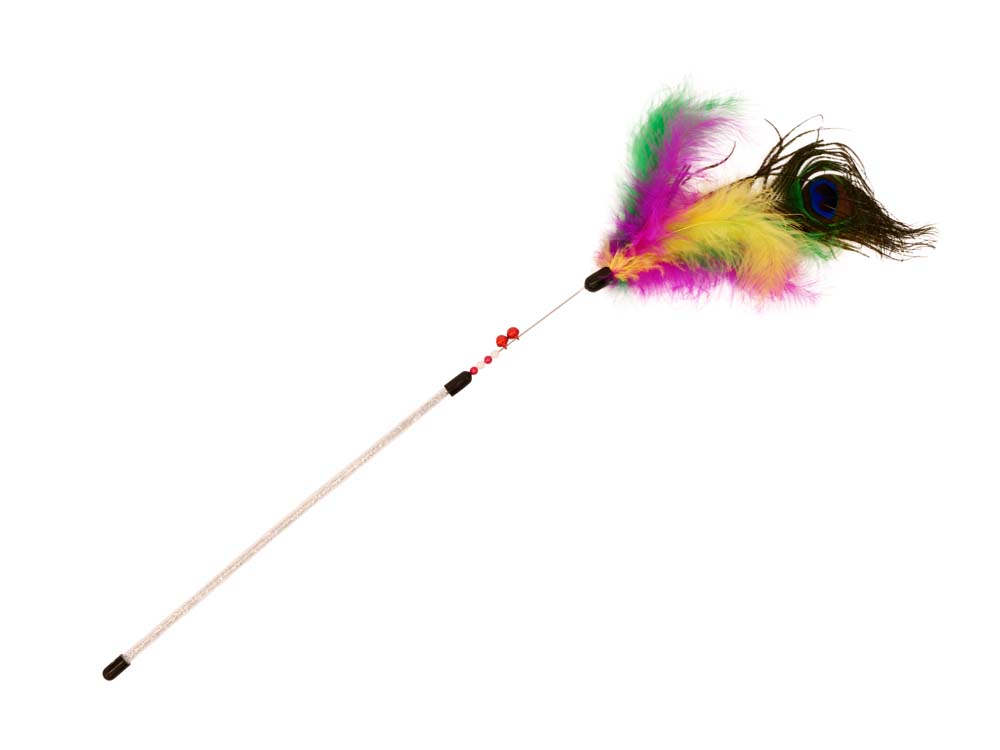 BUDZ Feather Toys for Cats MULTICOLOURED 14" 12ct