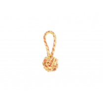 BUDZ  Dog Toy Rope Monkey's Fist wLoop ORANGE-YELLOW 7.5"