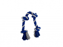 BUDZ Dog Toy Rope with 4 Knots GRAY and BLUE 27.5"