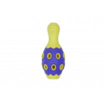 BUDZ Rubber Dog Toy Astro BOWLING PIN 6" YELLOW