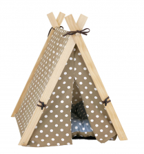 BUDZ Camping Style Tent Sand-White Polka Dot 23x21x25IN