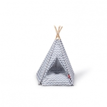 BUDZ Tipi Style Tent Gray-White Herringbone 26x25IN