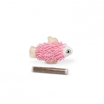 BUDZ Pink Fish Cat Toy With Catnip Pocketand - 1 Tube 4.5"